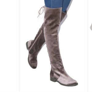 Meagan Flat Boot - Taupe Velvet